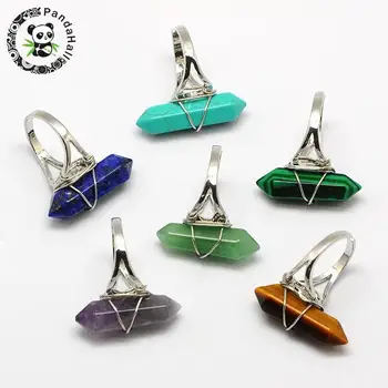 Unisex Stone Bullet Rings, with for Jewelry Making plated brass findings, mixed stone, 17mm
Unisex Stone Bullet Rings, with for Jewelry Making plated brass findings, mixed stone, 17mm
