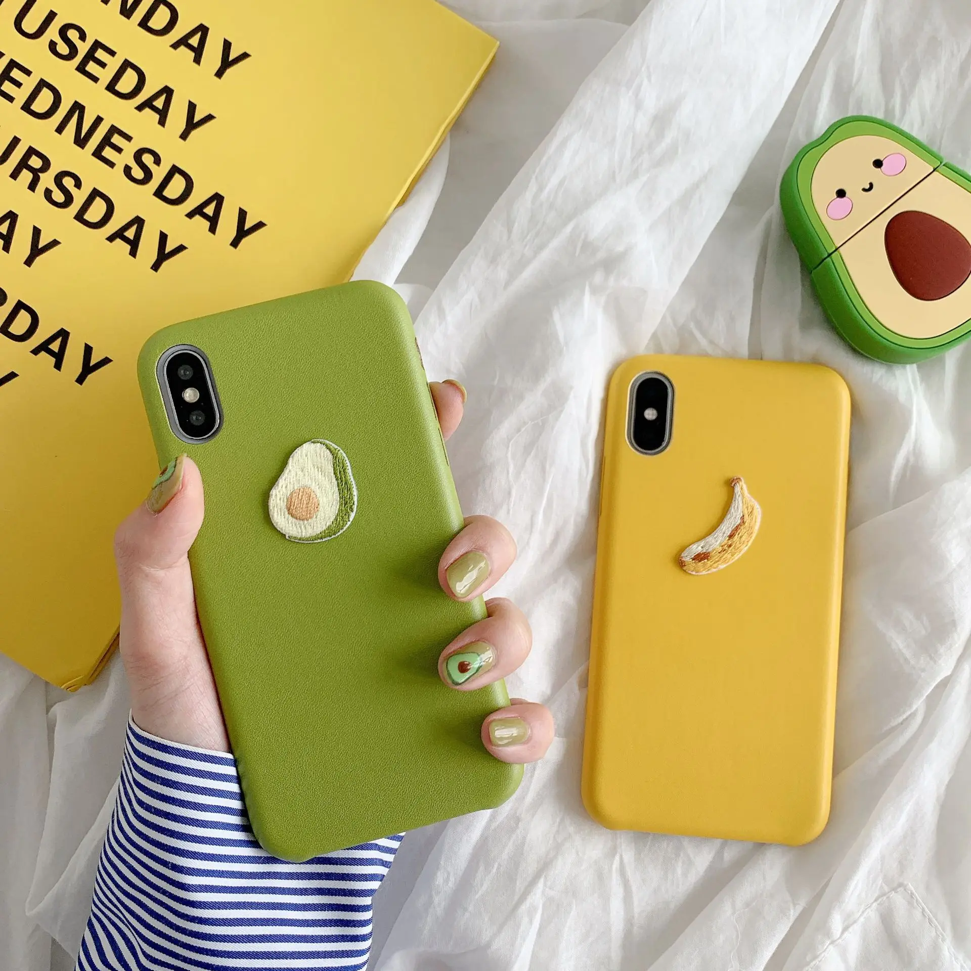 3D relief Cute Fruit Avocado Banana Phone Case For iPhone 7 7 Puls 6 6S 7 8 Puls X Xr XsMax Xs Luxury Leather PU Soft Case
3D relief Cute Fruit Avocado Banana Phone Case For iPhone 7 7 Puls 6 6S 7 8 Puls X Xr XsMax Xs Luxury Leather PU Soft Case