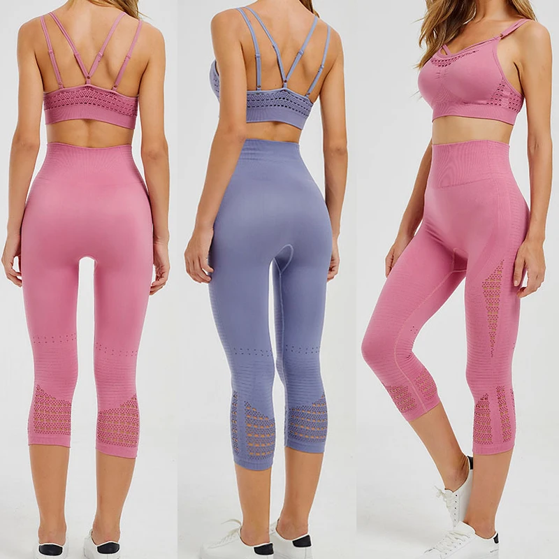 Women Seamless Yoga Set 2 Pcs Sports Suits Yoga pants+Strappy Sports Bra Workout Set Dry Fit Fitness Clothes Athletic Sportswear
Women Seamless Yoga Set 2 Pcs Sports Suits Yoga pants+Strappy Sports Bra Workout Set Dry Fit Fitness Clothes Athletic Sportswear