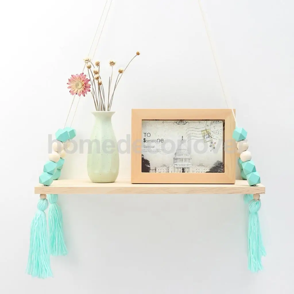 Wall Hanging Wooden Shelves Floating Wall Shelf Home Decor Baby Kids Room Storage Holder Hanger