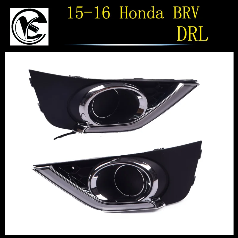 QINYI2pcs для Honda BRV BR-V 2015 2016 включение желтый сигнал светодиодный DRL Дневной