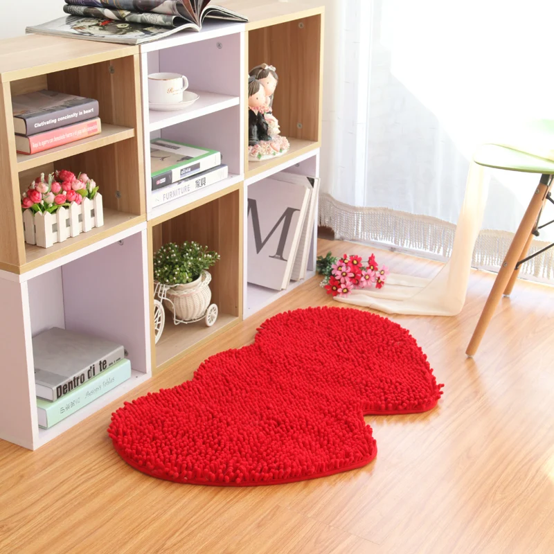80X160CM Double Heart Carpets For Living Room Soft Chenille Fabric Bathroom Carpet Bedroom Rugs And Carpets Home Wedding Mat
80X160CM Double Heart Carpets For Living Room Soft Chenille Fabric Bathroom Carpet Bedroom Rugs And Carpets Home Wedding Mat