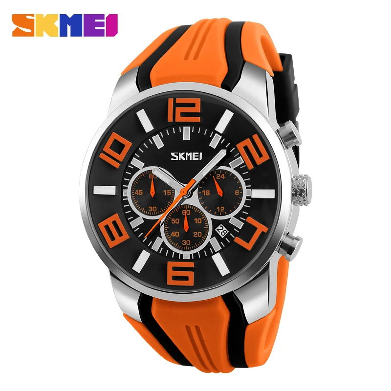 

SKMEI Brand Six pin Stopwatch Chronograph Men Sports Watches Waterproof Silicone Quartz Watch Students Fashion Casual Wristwatch