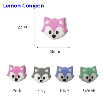 

Lemon Comeon 10PCS Cartoon Fox Silicon Beads Baby Teething Toys Food Grade Silicone Teether DIY Baby Chewing Necklace For Babies