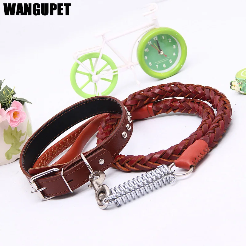 Outstanding Leather Dog Collar and Leash Set for Medium and Large Dogs High Quality Genuine Leather Large Dog Leash Adjustable
Outstanding Leather Dog Collar and Leash Set for Medium and Large Dogs High Quality Genuine Leather Large Dog Leash Adjustable