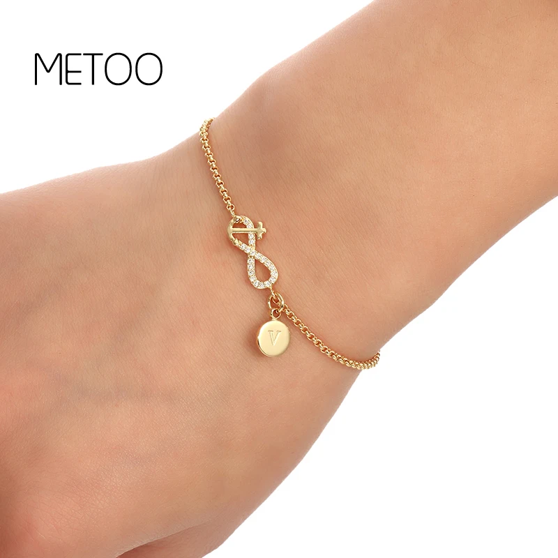 METOO Handmade Custom Fashion Cross Infinity bracelet for women Charm Anchor pendent A-Z Initial Letter Bracelet Jewelry Gifts
METOO Handmade Custom Fashion Cross Infinity bracelet for women Charm Anchor pendent A-Z Initial Letter Bracelet Jewelry Gifts
