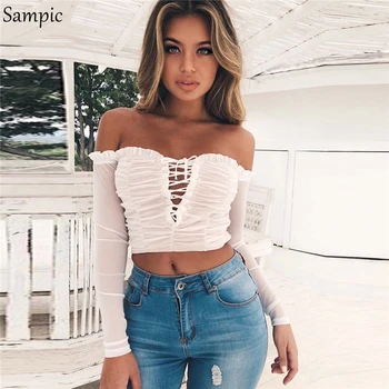 Sampic women casual backless long sleeve elegant blouses tops ladies slash neck party club solid white blouse 2019
Sampic women casual backless long sleeve elegant blouses tops ladies slash neck party club solid white blouse 2019