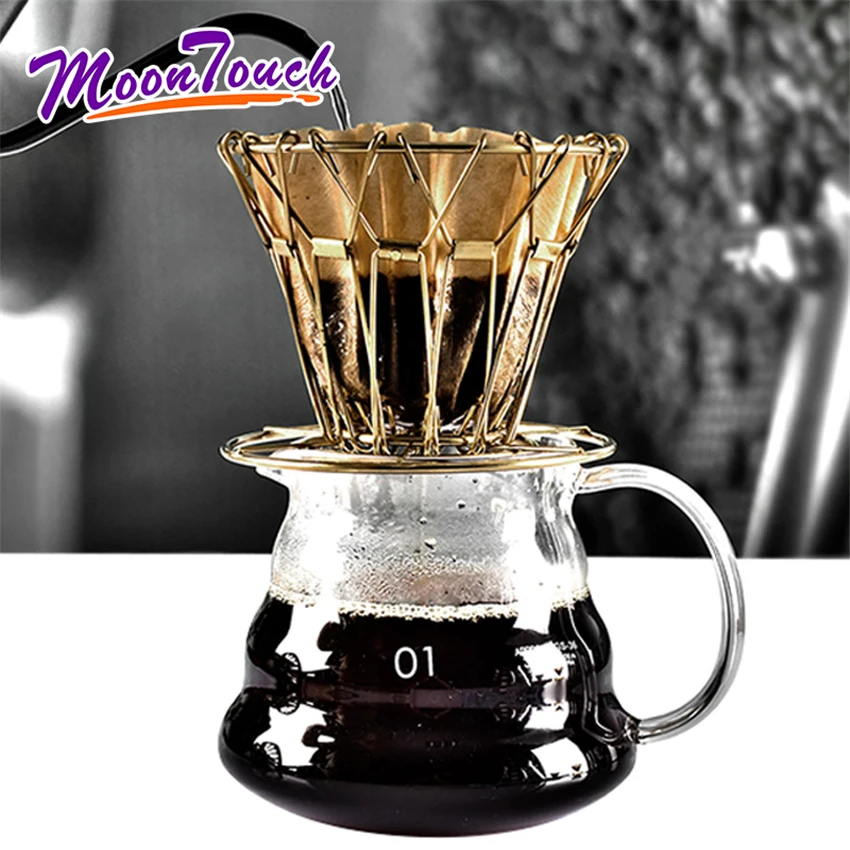 Metal Golden Coffee Filter Holder Household Drip Coffee Filter Funnel Brassy Reusable Funnel Mesh Filter Basket Tools Cafe 
Metal Golden Coffee Filter Holder Household Drip Coffee Filter Funnel Brassy Reusable Funnel Mesh Filter Basket Tools Cafe