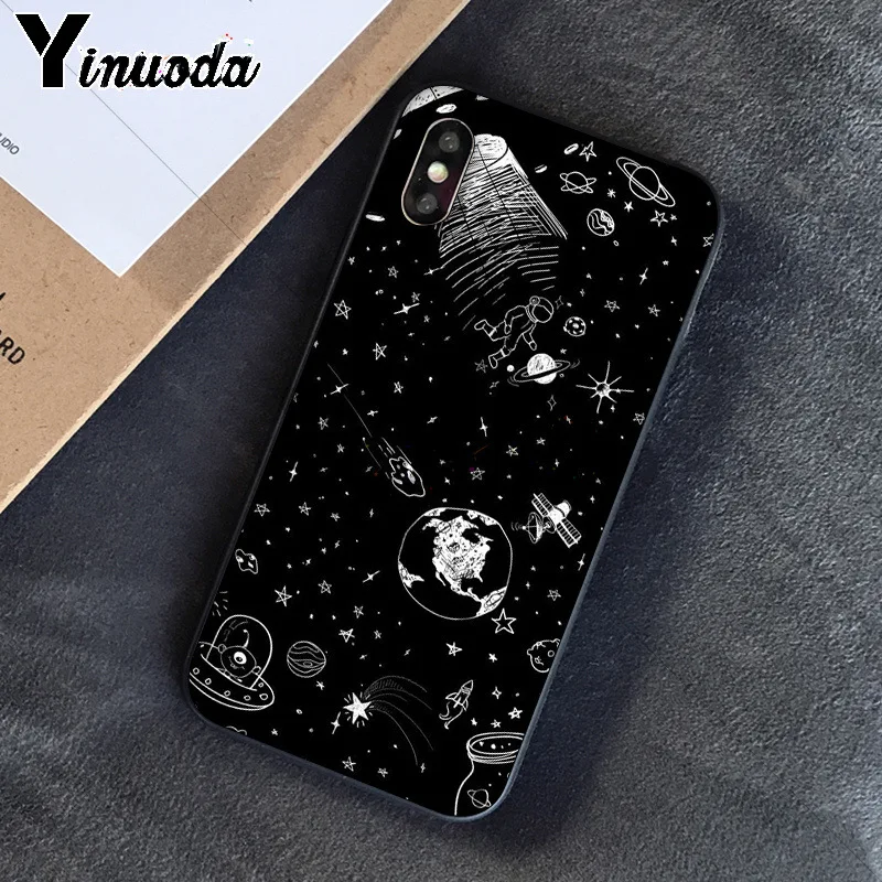 black with white moon stars space astronaut