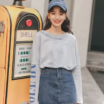 Korean Fashion Letter Embroidery Long Sleeve Pullovers Hoodie Sweatshirt Women Autumn 2018 Vintage Casual Thin Sweatshirt Tops
Korean Fashion Letter Embroidery Long Sleeve Pullovers Hoodie Sweatshirt Women Autumn 2018 Vintage Casual Thin Sweatshirt Tops