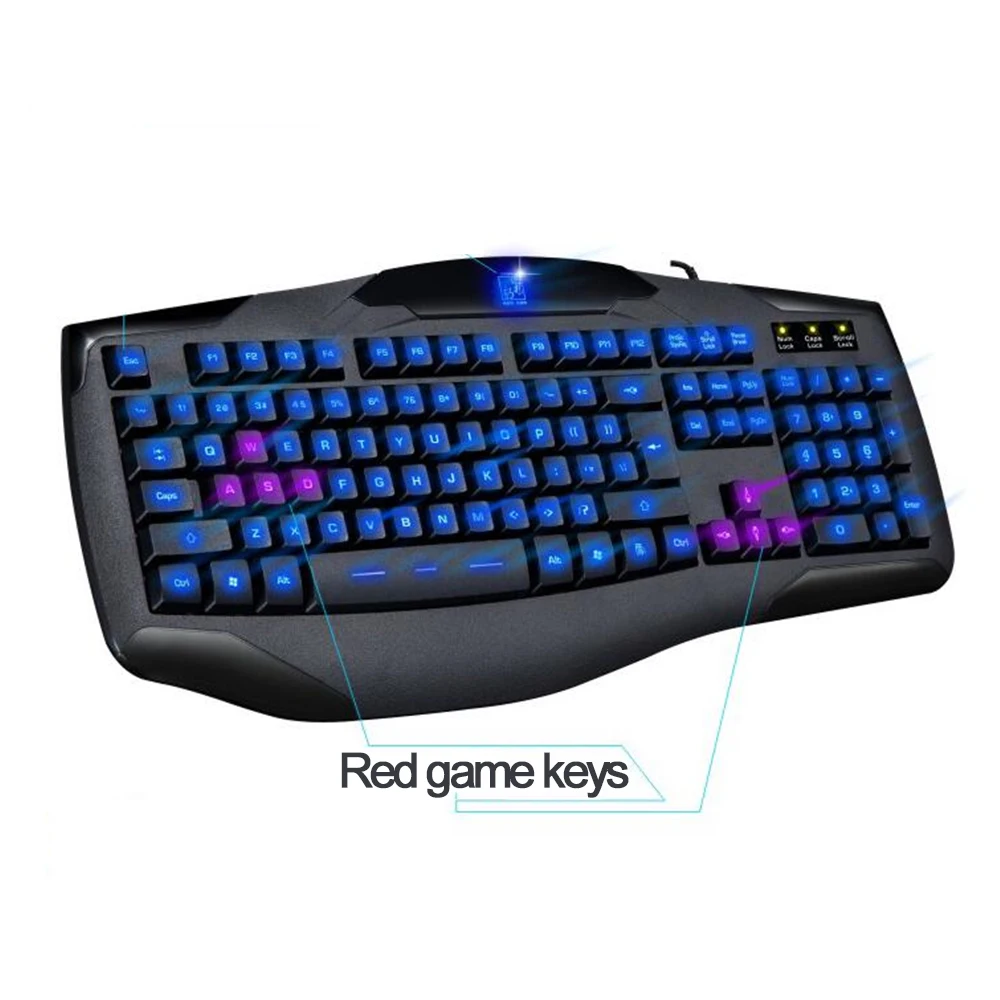 Wired Gaming Keyboard Mechanical Feeling Keyboard with Cool Blue Light Waterproof for Laptop PC Computer Keyboards
Wired Gaming Keyboard Mechanical Feeling Keyboard with Cool Blue Light Waterproof for Laptop PC Computer Keyboards