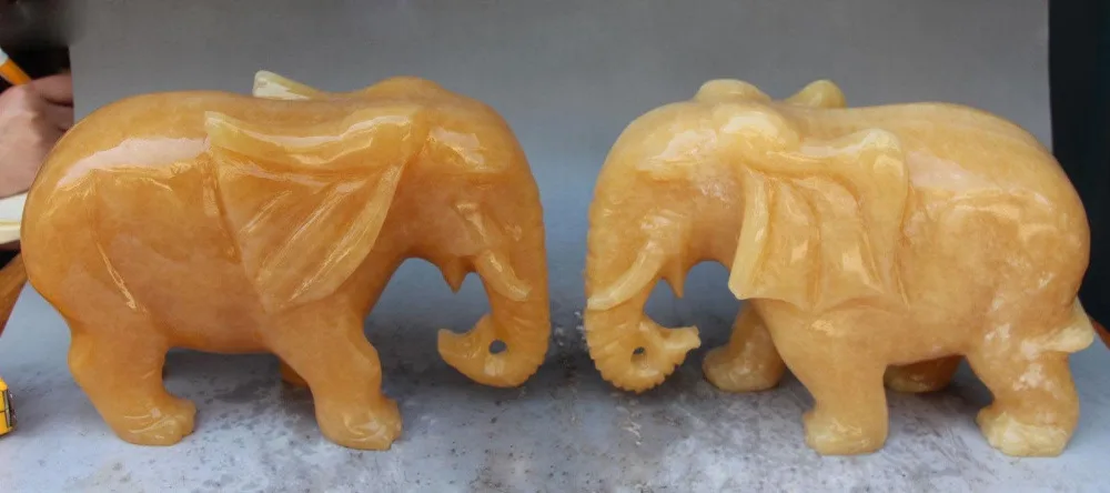 9" Chinese Natural Yellow yellow Jade Auspicious Elephant Elephants Animal Statue Pair Mascot Animal
9" Chinese Natural Yellow yellow Jade Auspicious Elephant Elephants Animal Statue Pair Mascot Animal