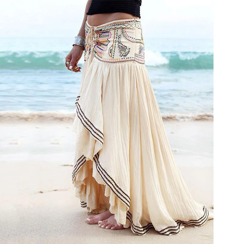 2019 New Women's Embroidery Long Maxi Skirts Lace Patchwork Boho Holiday Skirts Irregular Floor-length Chic Skirts Dropped Skirt
2019 New Women's Embroidery Long Maxi Skirts Lace Patchwork Boho Holiday Skirts Irregular Floor-length Chic Skirts Dropped Skirt