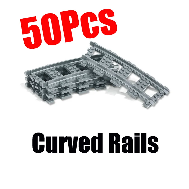 50 Pcs/Lot City Trains Train Track Rail Curved Rails Model Building Blocks Enlighten Figure Toys For Children Compatible Legoe
50 Pcs/Lot City Trains Train Track Rail Curved Rails Model Building Blocks Enlighten Figure Toys For Children Compatible Legoe