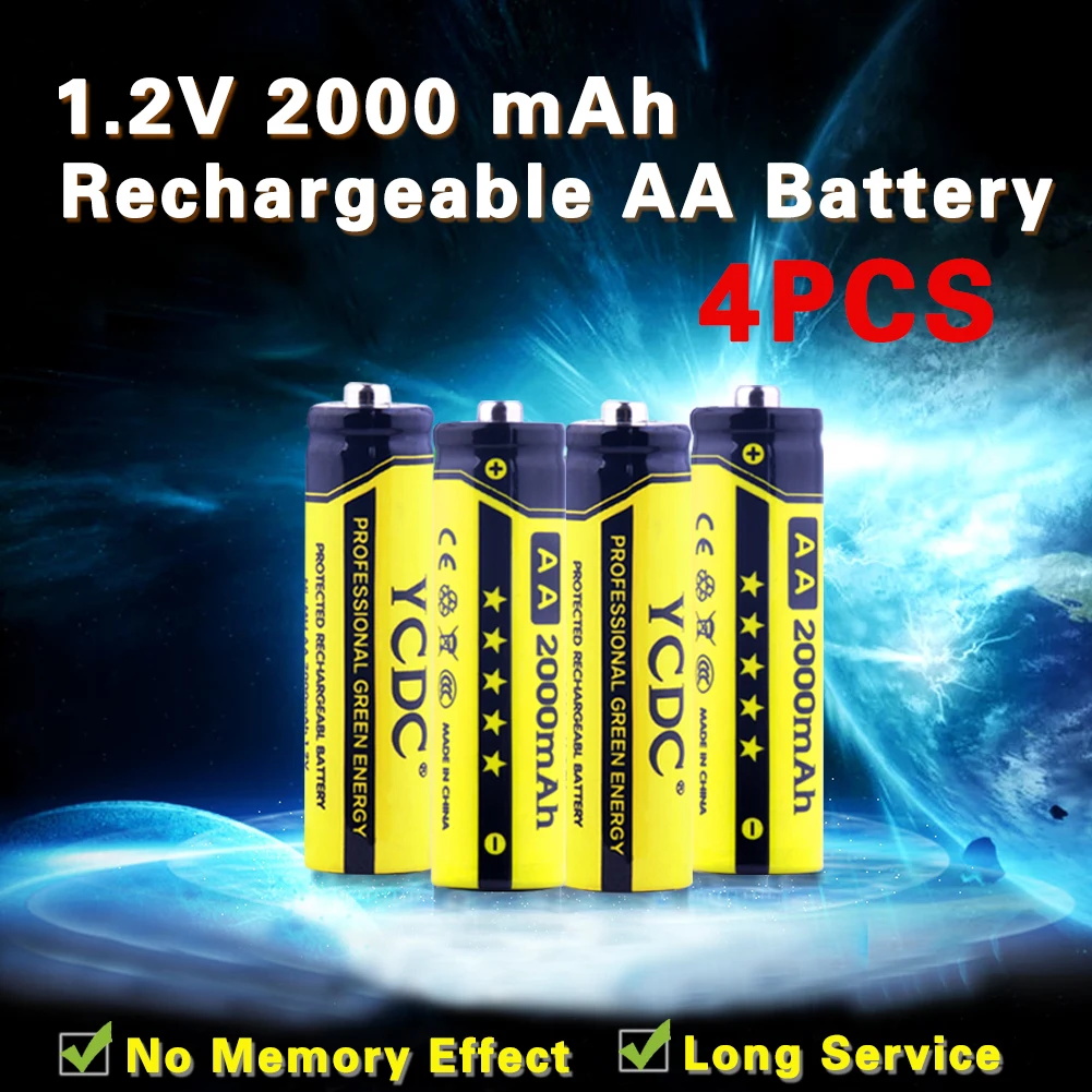 YCCDC For Flashlight Torch For Torch Low 4PCS 1.2V AA AAA 1000 1350 2000 3000mAH New Capacity Ni-MH Rechargeable Battery
YCCDC For Flashlight Torch For Torch Low 4PCS 1.2V AA AAA 1000 1350 2000 3000mAH New Capacity Ni-MH Rechargeable Battery