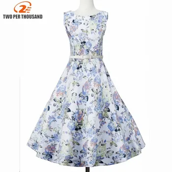 Two Pro Thousand Vintage Dresses Summer Print Floral Elegant Party Dress Blue Summer Noble Sleeveless Vintage Dresses
Two Pro Thousand Vintage Dresses Summer Print Floral Elegant Party Dress Blue Summer Noble Sleeveless Vintage Dresses