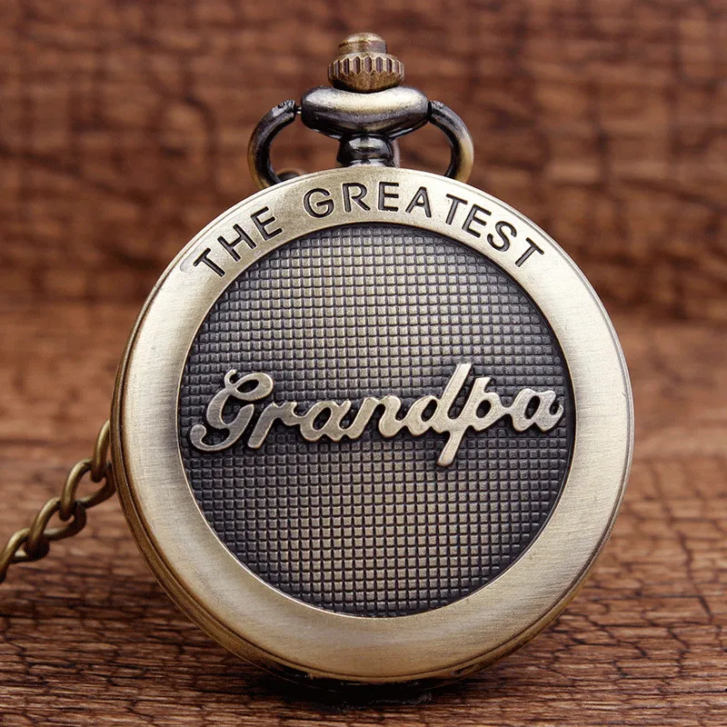 New Arrival Antique The Greatest Grandpa Bronze Quartz Pocket Watch Pendant Chain Men's Top Quality Best Gifts P309-1
New Arrival Antique The Greatest Grandpa Bronze Quartz Pocket Watch Pendant Chain Men's Top Quality Best Gifts P309-1