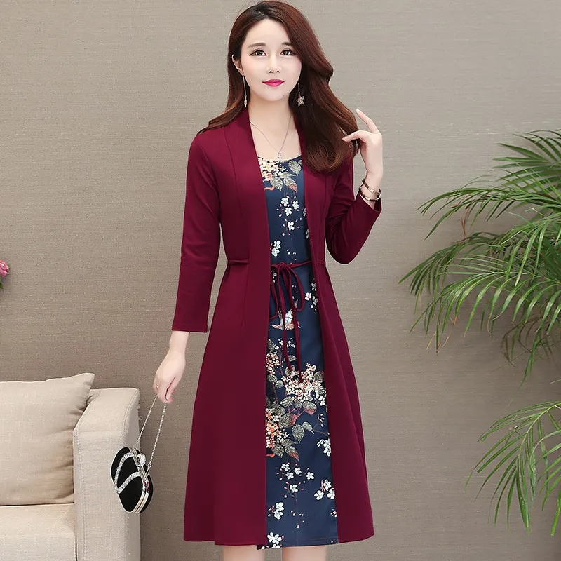 Middle-aged and Old Women's Dress Fake Two-piece Spring Autumn 40-50 Years Old Mother Fall Three Quarter Sleeve Printed 5XL
Middle-aged and Old Women's Dress Fake Two-piece Spring Autumn 40-50 Years Old Mother Fall Three Quarter Sleeve Printed 5XL