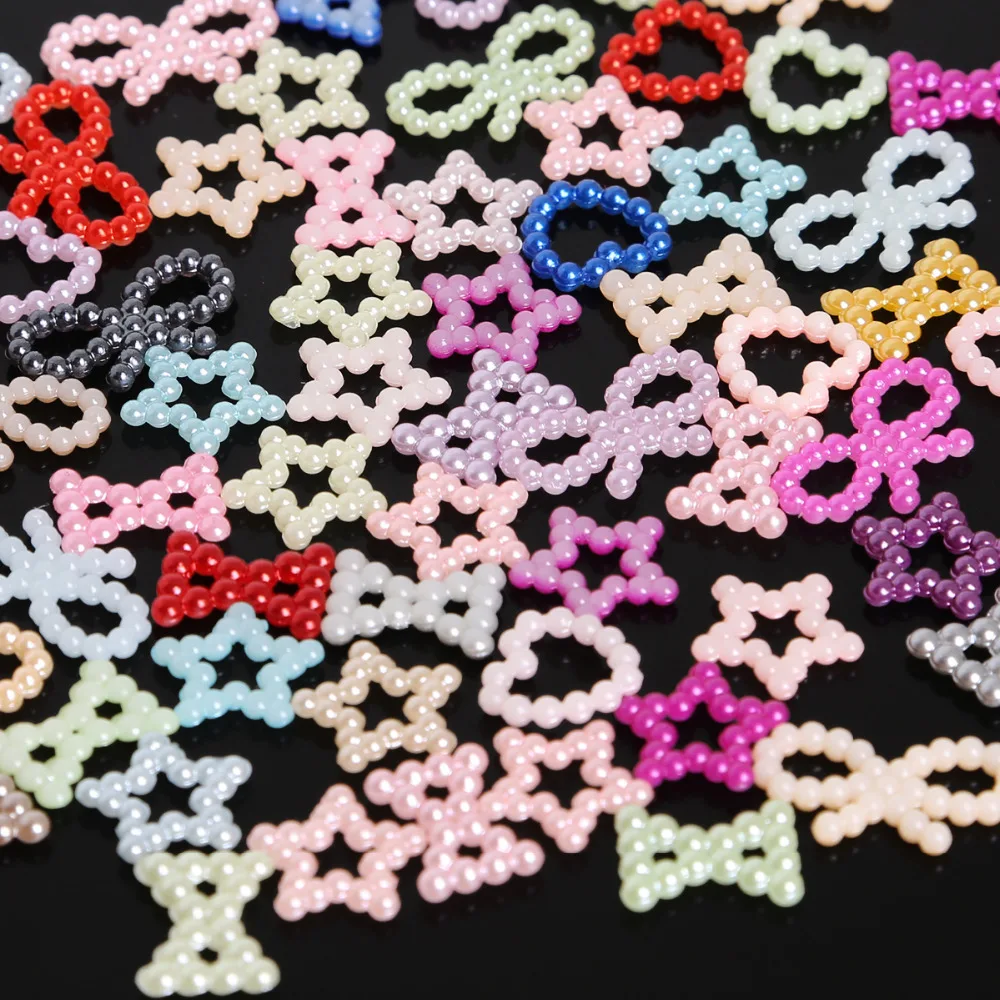 100pcs Mix Color bowknot/star/heart Shape Imitation Half Round Pearl Flatback Beads for Scrapbook DIY Decoration
100pcs Mix Color bowknot/star/heart Shape Imitation Half Round Pearl Flatback Beads for Scrapbook DIY Decoration
