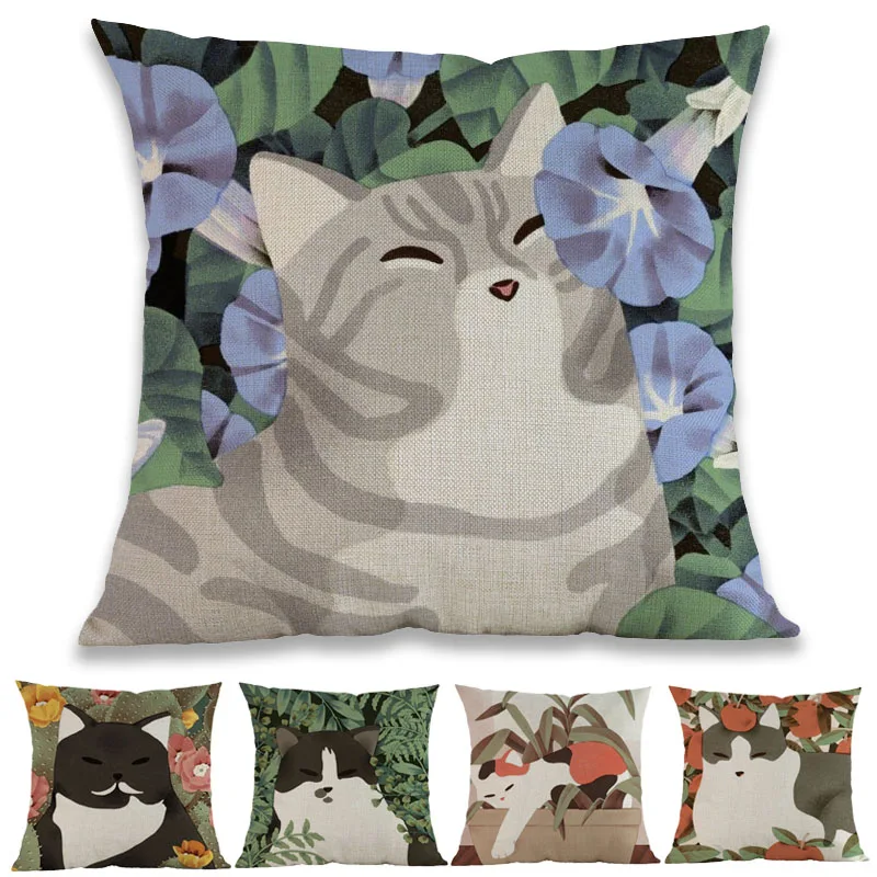 Cartoon Hand-painted Style Cats and Plant Flowers Pattern Home Decoration Cushion Cover Sofa Car Room Throw Pillow Case
Cartoon Hand-painted Style Cats and Plant Flowers Pattern Home Decoration Cushion Cover Sofa Car Room Throw Pillow Case