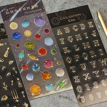 Cute Creative Universe Gold Foil DIY PVC Transparent Decorative Stationery Stickers Scrapbooking Photo Album Kid Child Toy
Cute Creative Universe Gold Foil DIY PVC Transparent Decorative Stationery Stickers Scrapbooking Photo Album Kid Child Toy