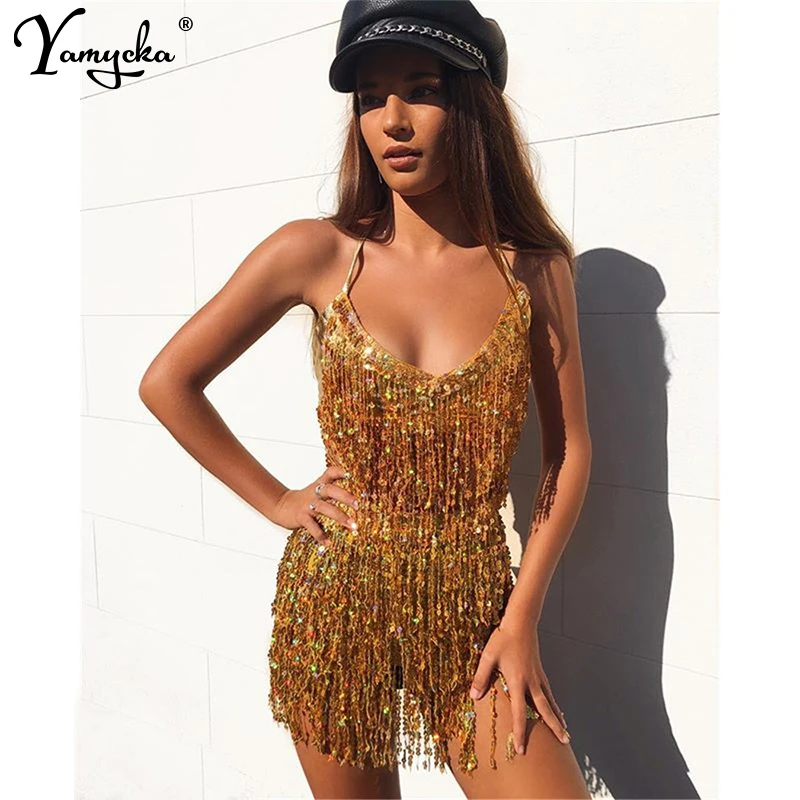 Sexy Beach Bling Sequins Summer dress women Befree V neck Halter Sparkling tassel bodycon vestido Luxury Nightclub party dresses
Sexy Beach Bling Sequins Summer dress women Befree V neck Halter Sparkling tassel bodycon vestido Luxury Nightclub party dresses