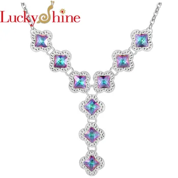 Luckyshine Square Fire Rainbow Mystic Cubic Zirconia Silver Plated Wedding Chain Necklaces Russia USA Canada Pendants Necklaces
Luckyshine Square Fire Rainbow Mystic Cubic Zirconia Silver Plated Wedding Chain Necklaces Russia USA Canada Pendants Necklaces