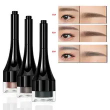 Profesional 3 Warna Alis Penambah Udara Bantal Henna Alis Krim Warna Makeup Alami Tahan Air Alis Gel dengan Sikat(China)