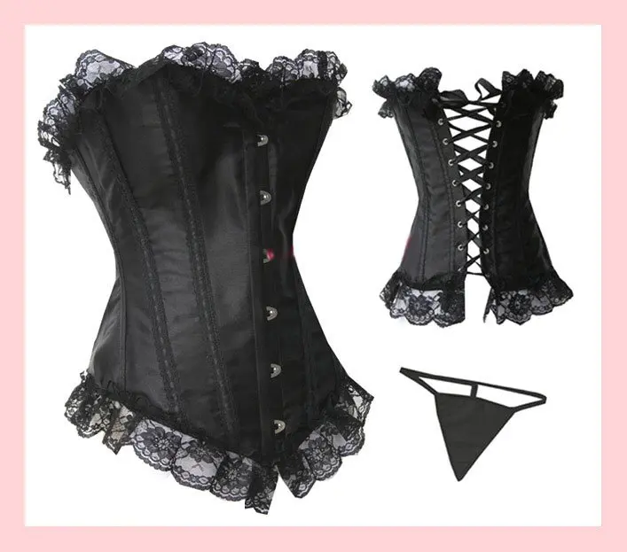 Free Shipping Sexy Lingerie Ladies Satin Lace Up Basque Corset AM2553 Black Size S--XL
Free Shipping Sexy Lingerie Ladies Satin Lace Up Basque Corset AM2553 Black Size S--XL