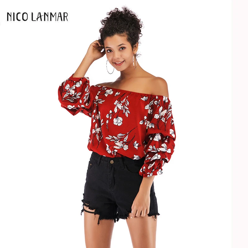 Off Shoulder Blouse Women Spring Print/Leopard Chiffon Shirt For Ladies Fashion Simple Pile Of Sleeve Blusas Mujer De Moda 2019
Off Shoulder Blouse Women Spring Print/Leopard Chiffon Shirt For Ladies Fashion Simple Pile Of Sleeve Blusas Mujer De Moda 2019