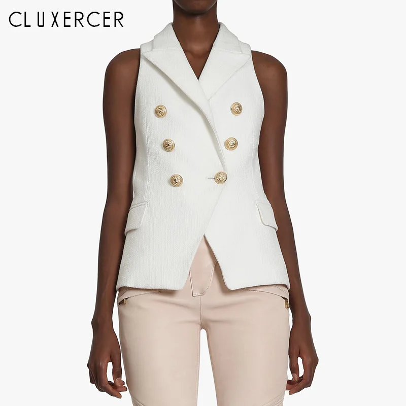 Vests Women 2019 New Fashion Double Breasted Office Lady Vest Jacket Short Style White Black Elegant Sleeveless Vest
Vests Women 2019 New Fashion Double Breasted Office Lady Vest Jacket Short Style White Black Elegant Sleeveless Vest
