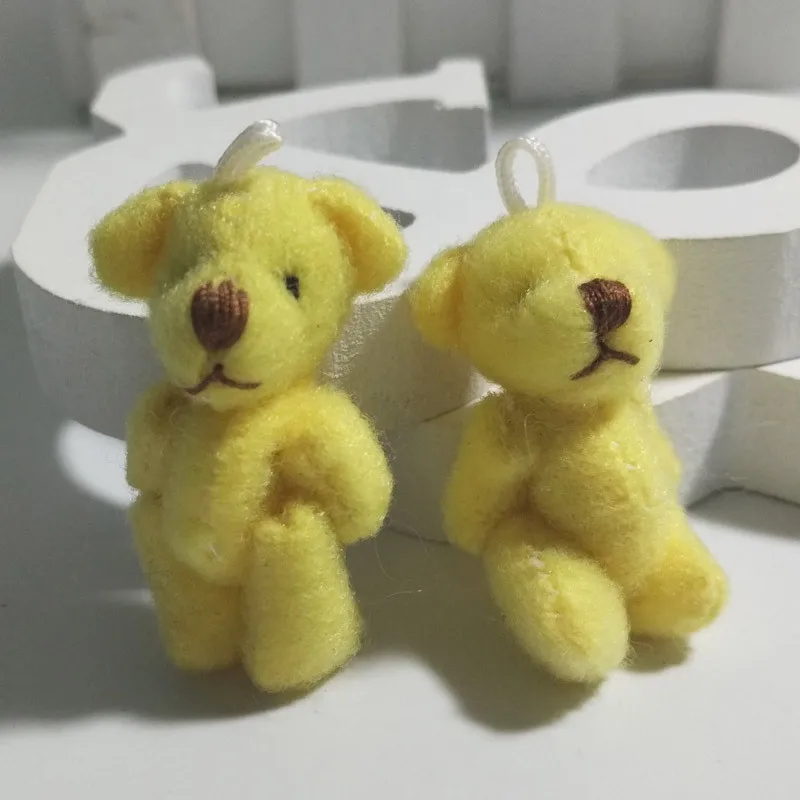 3.5cm 100pcs Mini Jointed Bear Plush Toys Cute Small DIY Teddy Bear Dolls (4)