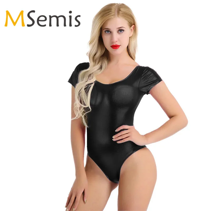 Women Leotard Bodysuit Swimsuit for Women Ballet Adult gymnastic Shiny Patent Leather Bodysuit Short Sleeve One-piece Dancewear
Women Leotard Bodysuit Swimsuit for Women Ballet Adult gymnastic Shiny Patent Leather Bodysuit Short Sleeve One-piece Dancewear