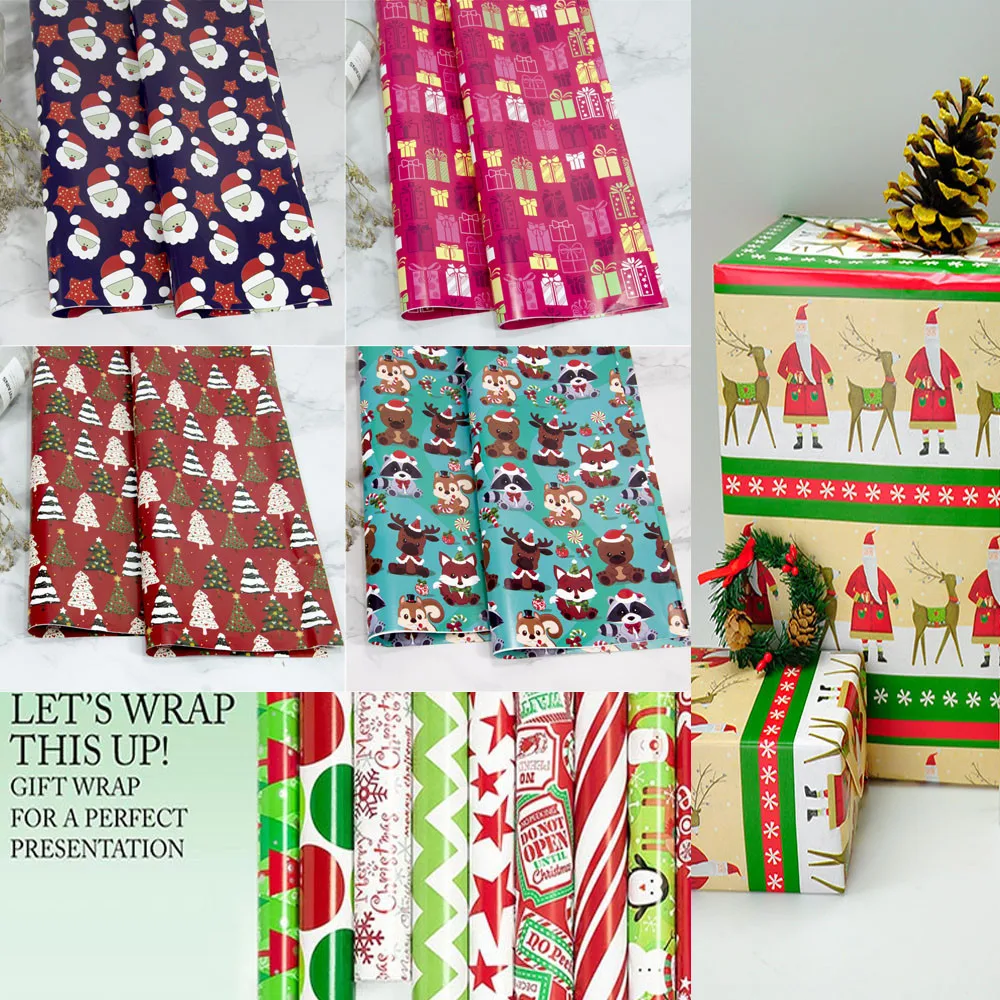 christmas craft paper 3pcs 75x52cm christmas wrapping paper gift