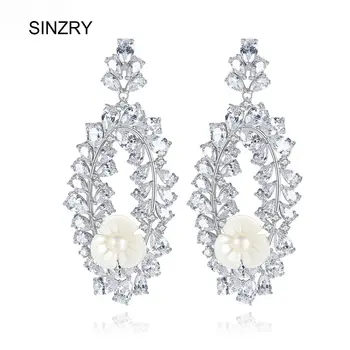 SINZRY jewelry Cubic zirconia personality dangle earrings elegant brilliant vintage flower wedding Drop Earrings for bridal 
SINZRY jewelry Cubic zirconia personality dangle earrings elegant brilliant vintage flower wedding Drop Earrings for bridal