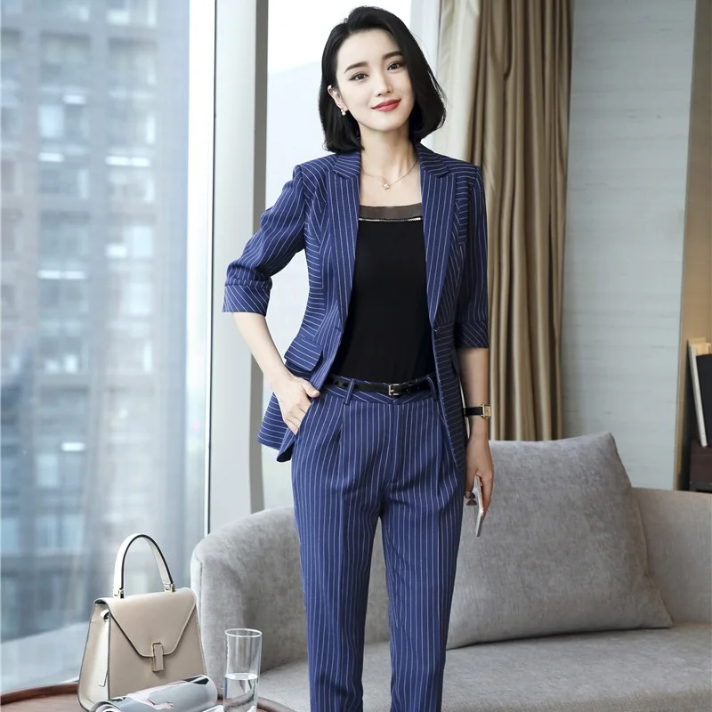 New Fashion Striped 2018 Spring Fall Formal Blazers Suits With Tops And Pants Uniform Designs Pantsuits Women Work Wear Blazer
New Fashion Striped 2018 Spring Fall Formal Blazers Suits With Tops And Pants Uniform Designs Pantsuits Women Work Wear Blazer
