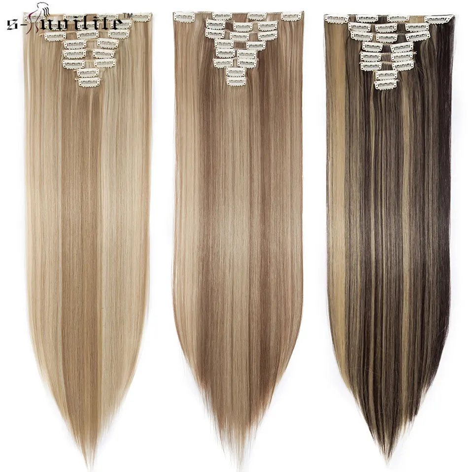 SNOILITE 8Pcs/Set 26inch 18 clips Long Straight Clip in Hair Extensions synthetic clips hair for women black hairpiece
SNOILITE 8Pcs/Set 26inch 18 clips Long Straight Clip in Hair Extensions synthetic clips hair for women black hairpiece