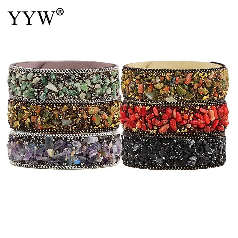 YYW 21CM Wrap Bracelet Imitation Leather Natural Gems Stone Unakite Turquoises Purple Fluorite Chips Wristband Bracelets woman
YYW 21CM Wrap Bracelet Imitation Leather Natural Gems Stone Unakite Turquoises Purple Fluorite Chips Wristband Bracelets woman