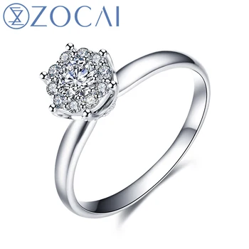 ZOCAI Ring Cluster Setting Real 0.38 CT Certified H/SI Round Cut Diamond Engagement Women Ring 18K White Gold (AU750) W80089T
ZOCAI Ring Cluster Setting Real 0.38 CT Certified H/SI Round Cut Diamond Engagement Women Ring 18K White Gold (AU750) W80089T