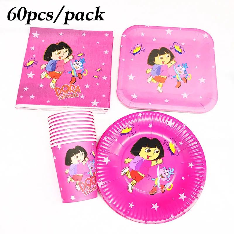 60pcs Dora the Explorer disposable plates cups Dora disposable napkins Dora the Explorer birthday party decorations
60pcs Dora the Explorer disposable plates cups Dora disposable napkins Dora the Explorer birthday party decorations