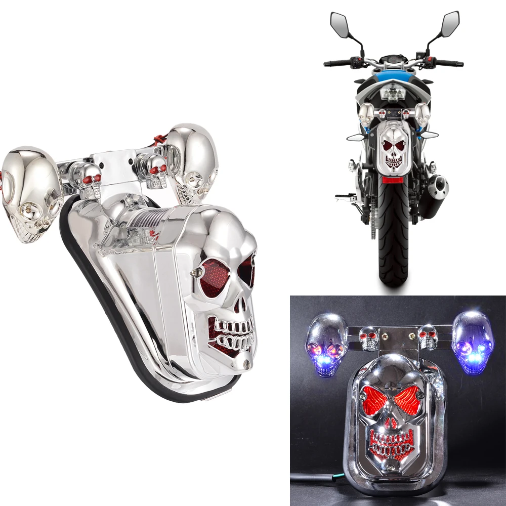 High Quality New 1PC 12V 5W Motorcycle Skull Turn Signal Rear Brake Tail Light Motorcycle taillight Red and Blue Color Light
High Quality New 1PC 12V 5W Motorcycle Skull Turn Signal Rear Brake Tail Light Motorcycle taillight Red and Blue Color Light