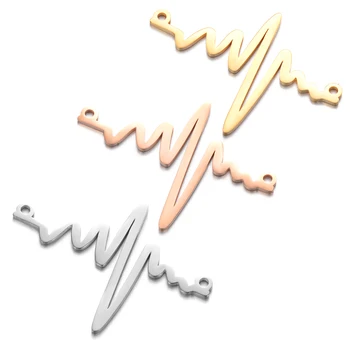 5pcs/lot Mirror Polished Stainless Steel Gold Electrocardiograph Lightning Double Holes Pendant for Making Necklace Jewelry Gift
5pcs/lot Mirror Polished Stainless Steel Gold Electrocardiograph Lightning Double Holes Pendant for Making Necklace Jewelry Gift