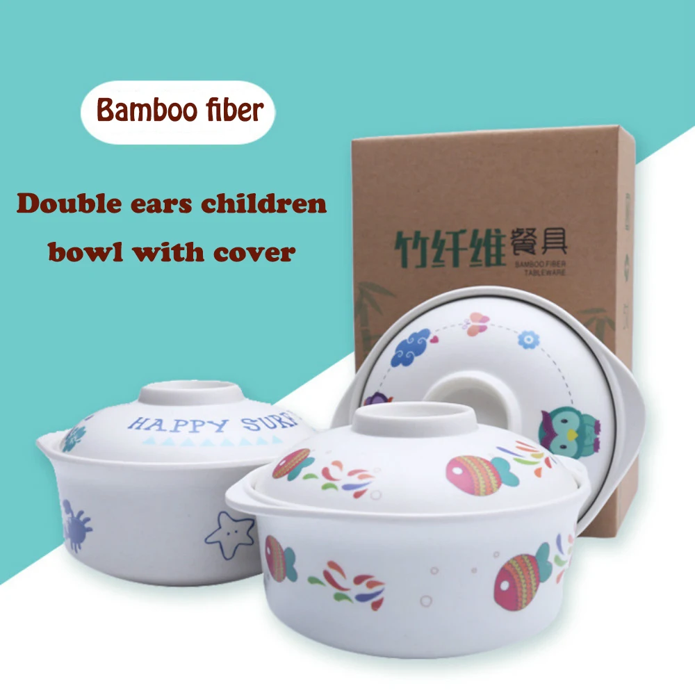 Creative bamboo fiber children's tableware bowl with cover high temperature resistance to fall plastic for food baby
Creative bamboo fiber children's tableware bowl with cover high temperature resistance to fall plastic for food baby