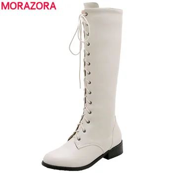 MORAZORA 2020 large size 46 women knee high boots lace up zip autumn winter boots square heels shoes Motorcycle Boots woman
MORAZORA 2020 large size 46 women knee high boots lace up zip autumn winter boots square heels shoes Motorcycle Boots woman