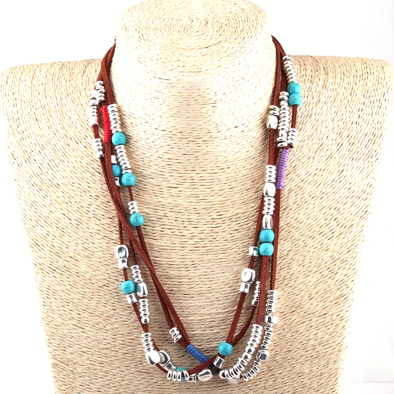 Free Shipping Fashion Brown Rope Metal Charm And Stone Beads Chokers Necklaces Women Ethnic Necklace
Free Shipping Fashion Brown Rope Metal Charm And Stone Beads Chokers Necklaces Women Ethnic Necklace
