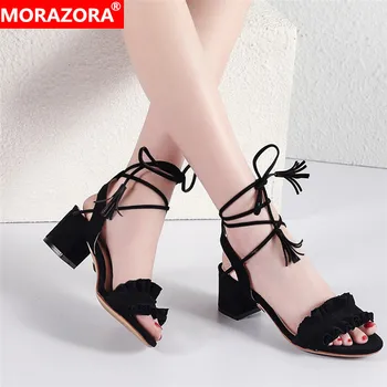 MORAZORA 2020 hot sale women sandals flock summer shoes cross tied square heels shoes comfortable fashion ladies shoes
MORAZORA 2020 hot sale women sandals flock summer shoes cross tied square heels shoes comfortable fashion ladies shoes