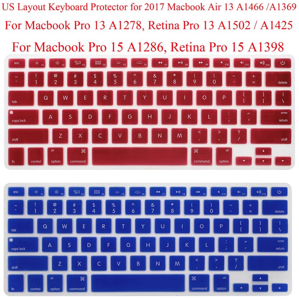 US Keyboard Protector for 2017 Macbook Air 13 Retina 13.3 Silicone Keyboard Guard Cover MacbookPro 15.4 Pro 15 Protection Skin
US Keyboard Protector for 2017 Macbook Air 13 Retina 13.3 Silicone Keyboard Guard Cover MacbookPro 15.4 Pro 15 Protection Skin