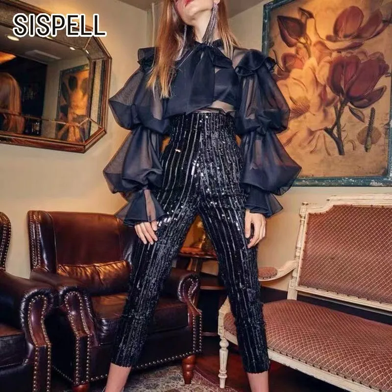 SISPELL Summer Chiffon Bow Collar Women's Shirt Puff Sleeve Leopard 2019 Vintage Perspective Blouse Top Female Fashion New Tide
SISPELL Summer Chiffon Bow Collar Women's Shirt Puff Sleeve Leopard 2019 Vintage Perspective Blouse Top Female Fashion New Tide