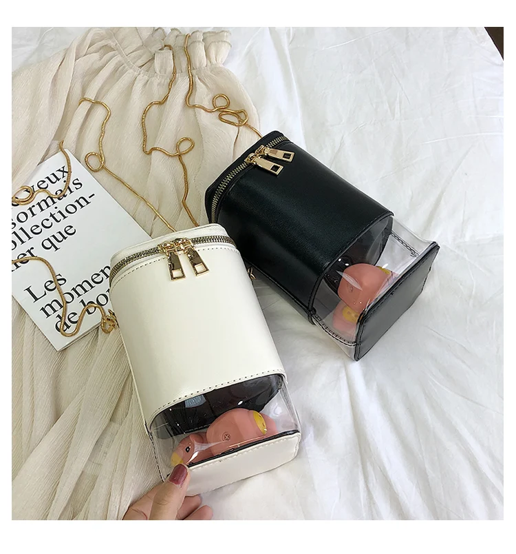 Fashion Clear Duck Jelly Bucket Bag Women Shoulder Messenger Bags Casual Personality Cylindrical Shoulder Bag Transparent Purse
Fashion Clear Duck Jelly Bucket Bag Women Shoulder Messenger Bags Casual Personality Cylindrical Shoulder Bag Transparent Purse