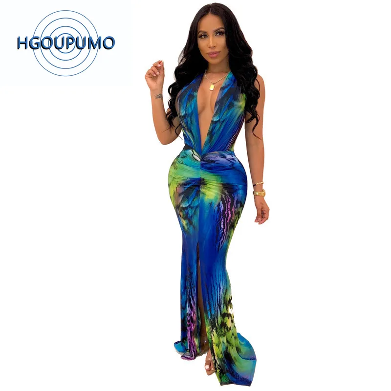Tie Dye Print Elegant Mermaid Maxi Dress Women Deep V Neck Sleeveless Boho Beach Dress Summer Front High Split Club Party Dress
Tie Dye Print Elegant Mermaid Maxi Dress Women Deep V Neck Sleeveless Boho Beach Dress Summer Front High Split Club Party Dress